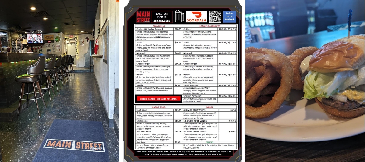 Main Street Tavern Menu